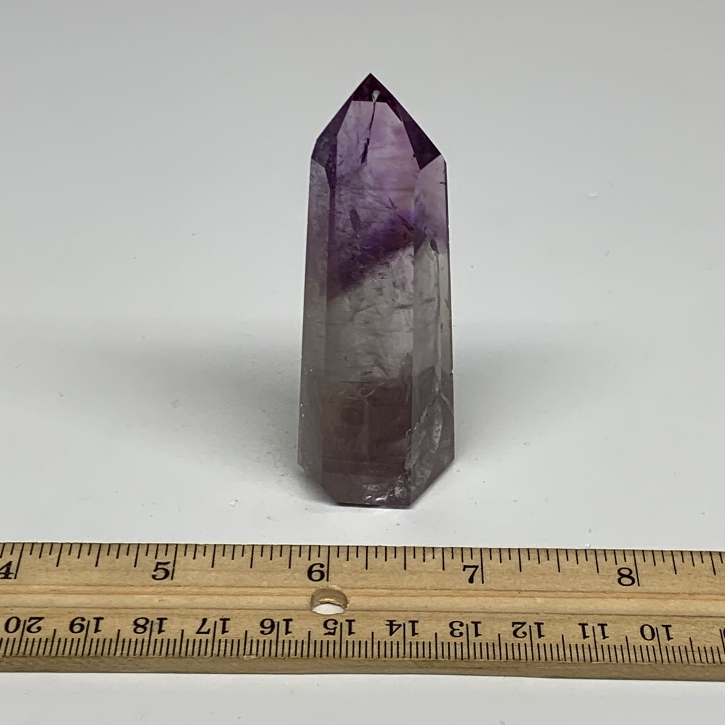 65.8g, 3"x1.1"x0.9", Natural Amethyst Tower Point Obelisk @Brazil, B32332