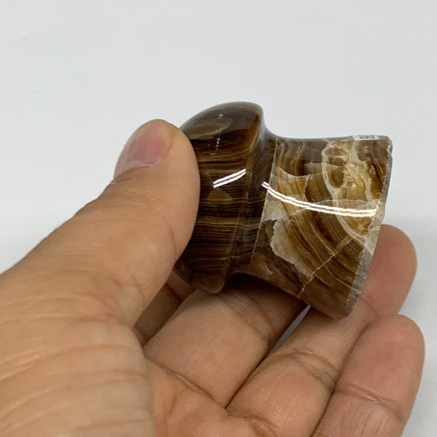 88.6g, 1.7"x1.4", Chocolate Calcite Mushroom 2 Pieces bonded @Pakistan, B31703