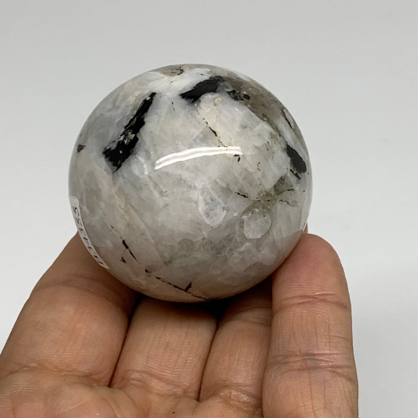 134.1g, 1.8"(45mm), Natural Rainbow Moonstone Sphere Ball Gemstone, B34355