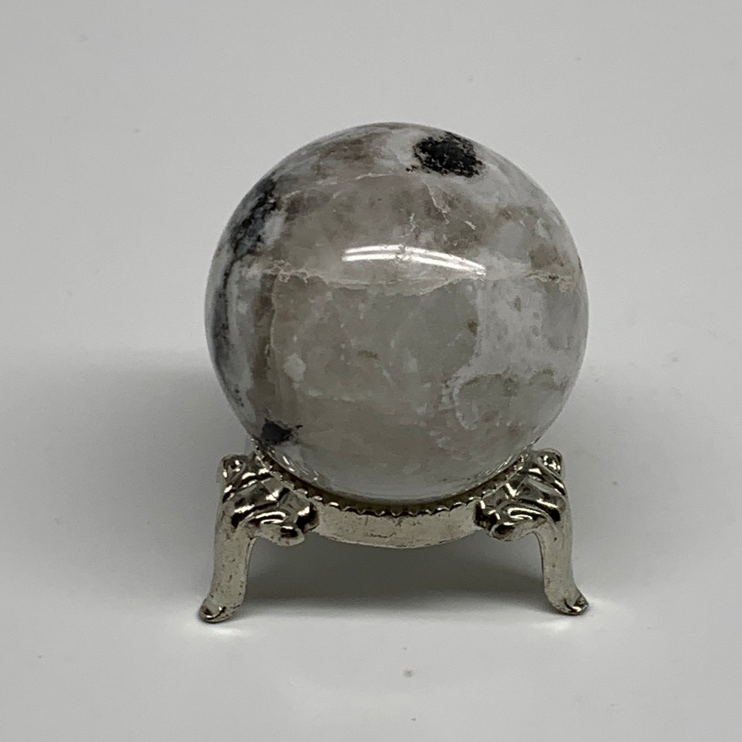 84.8g, 1.6"(39mm), Natural Rainbow Moonstone Sphere Ball Gemstone, B35143