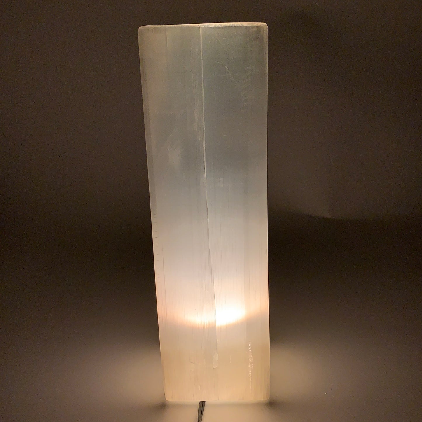 11 lbs. 11.7"x3.4", Rectangle Selenite (Satin Spar) Lamp, w/6ft Chord, B35809