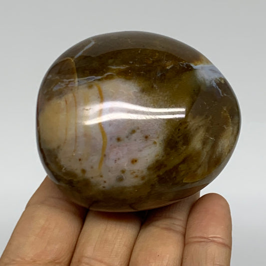 215.1g, 2.5"x2.3"x1.6" Natural Ocean Jasper Palm-Stone Orbicular Jasper, B38211