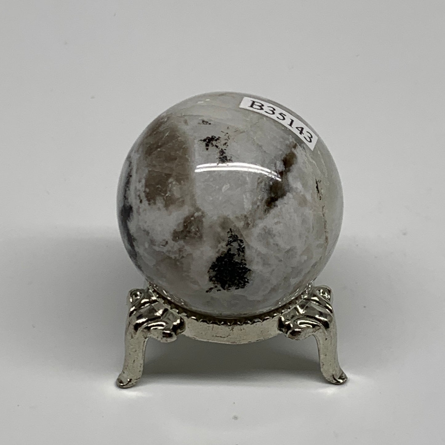 84.8g, 1.6"(39mm), Natural Rainbow Moonstone Sphere Ball Gemstone, B35143