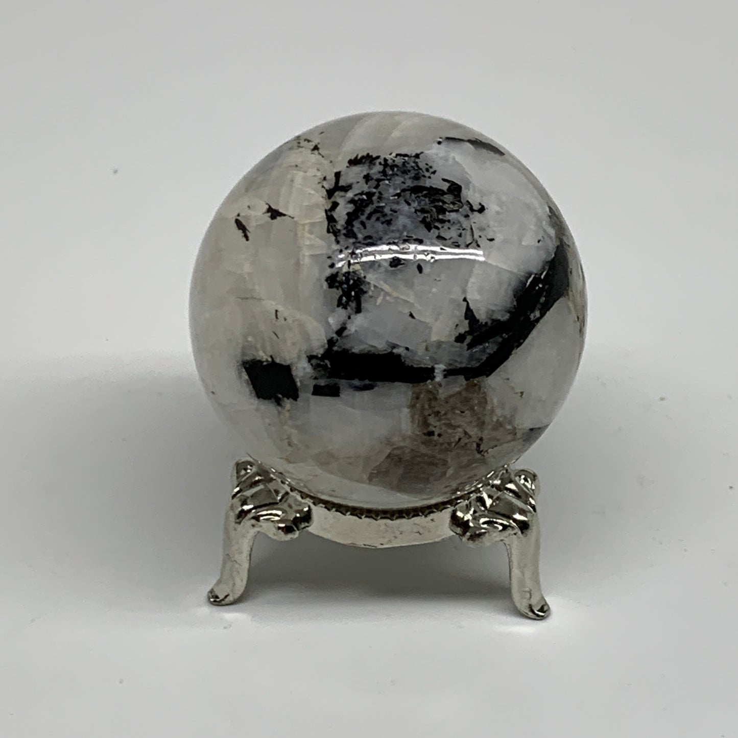 134.1g, 1.8"(45mm), Natural Rainbow Moonstone Sphere Ball Gemstone, B34355