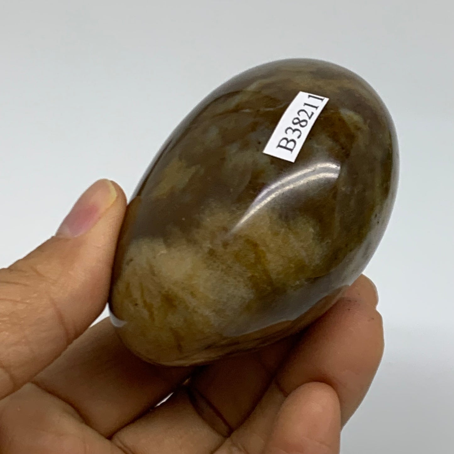 215.1g, 2.5"x2.3"x1.6" Natural Ocean Jasper Palm-Stone Orbicular Jasper, B38211