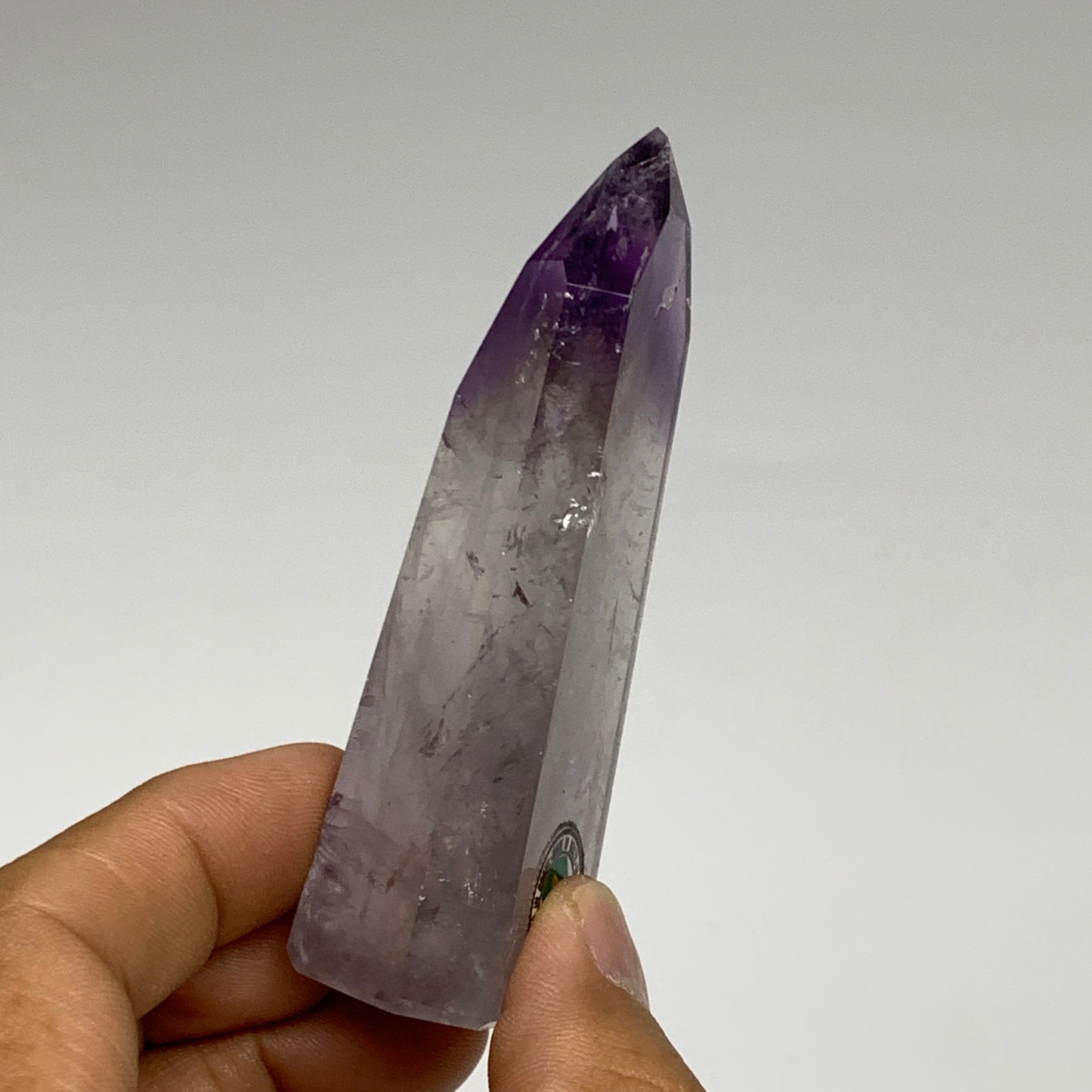 86.5g, 3.3"x1.3"x0.9", Natural Amethyst Tower Point Obelisk @Brazil, B32333