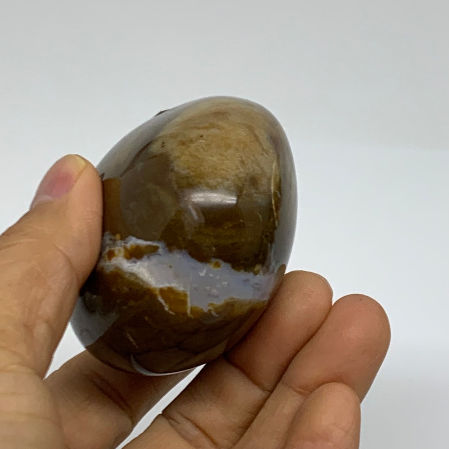 215.1g, 2.5"x2.3"x1.6" Natural Ocean Jasper Palm-Stone Orbicular Jasper, B38211