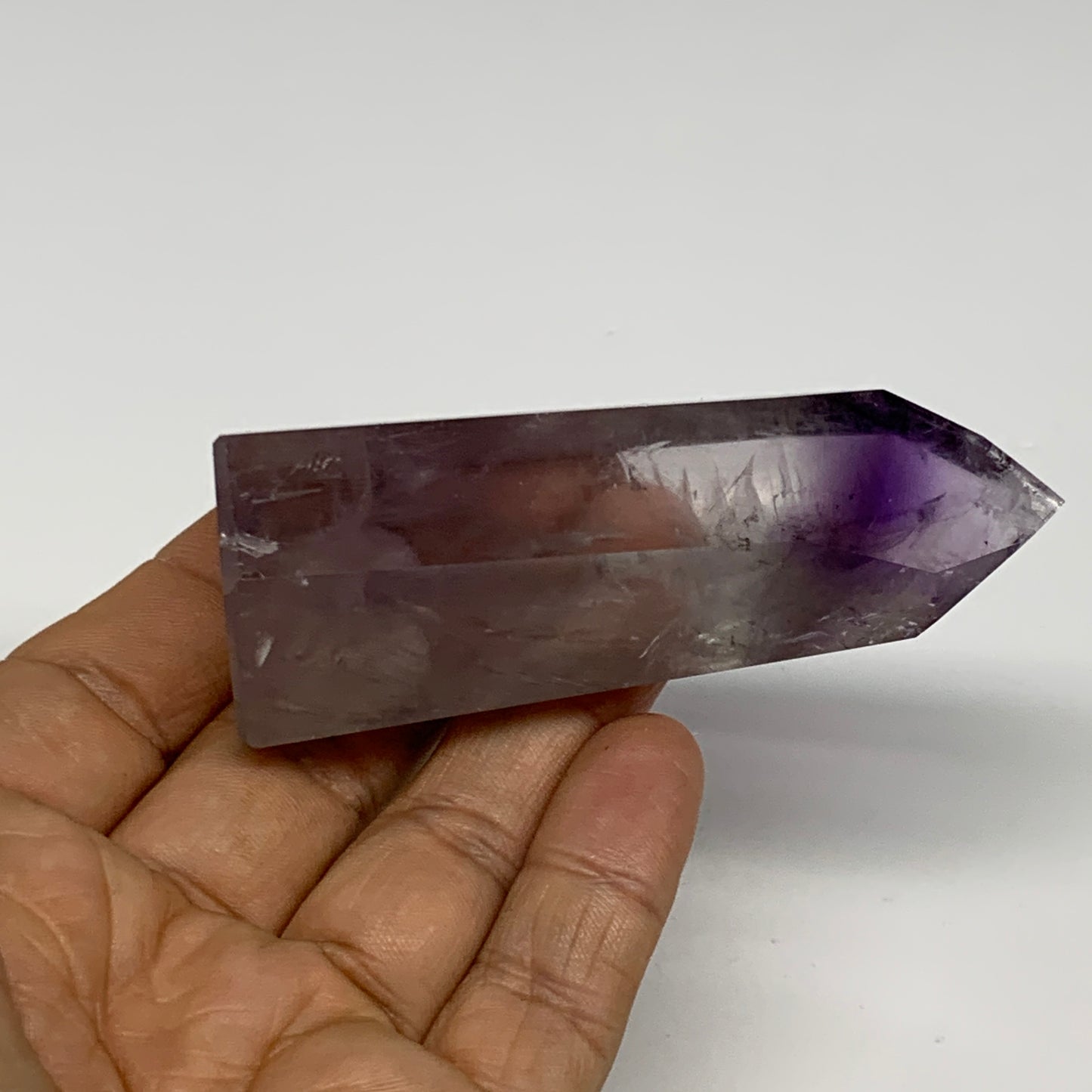 86.5g, 3.3"x1.3"x0.9", Natural Amethyst Tower Point Obelisk @Brazil, B32333