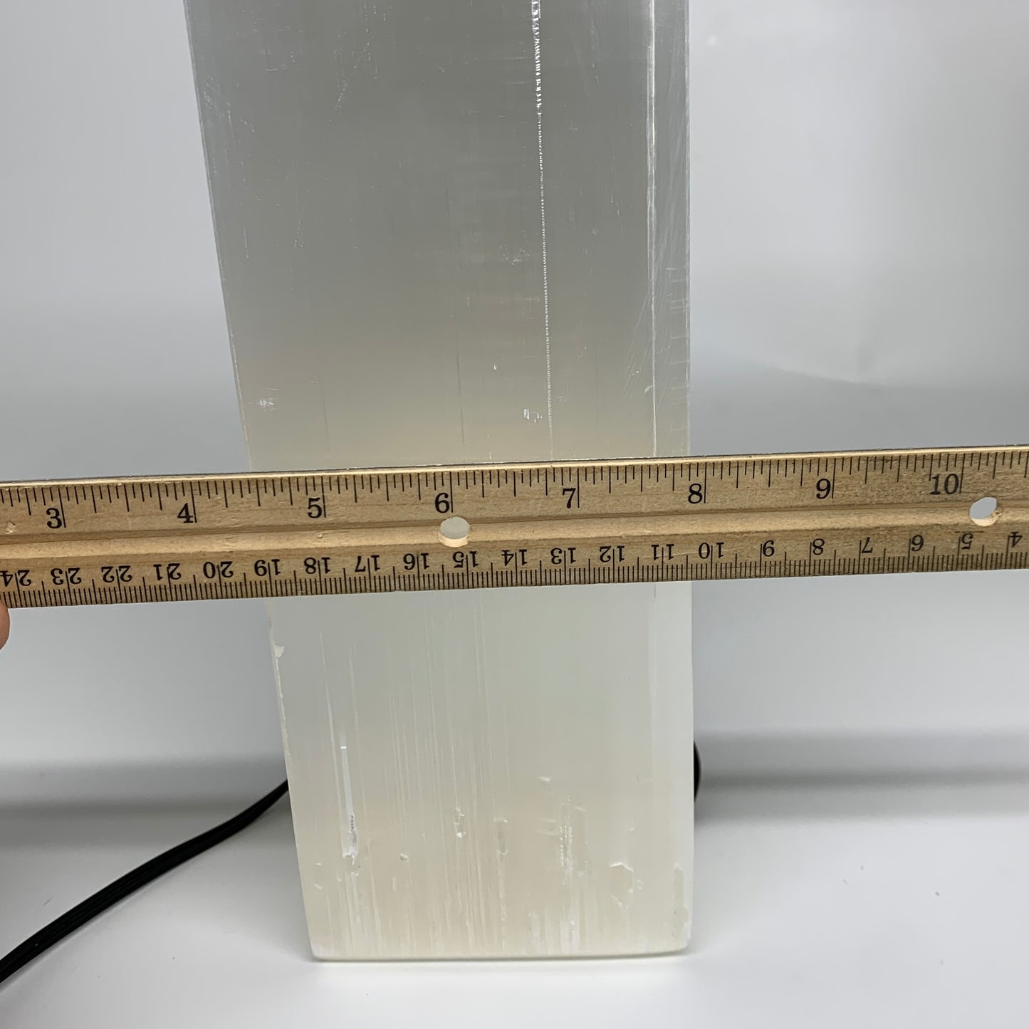 11 lbs. 11.7"x3.4", Rectangle Selenite (Satin Spar) Lamp, w/6ft Chord, B35809