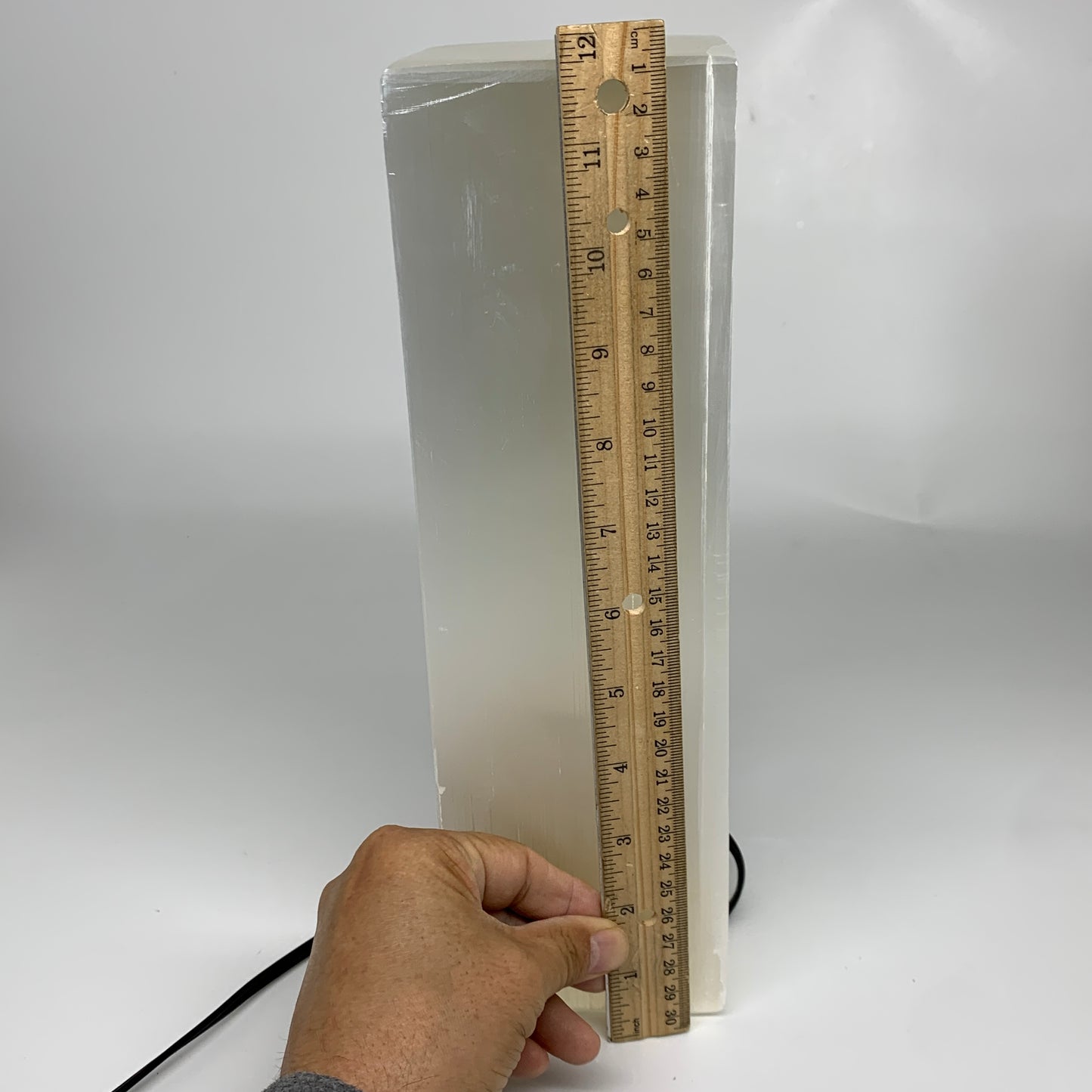 11 lbs. 11.7"x3.4", Rectangle Selenite (Satin Spar) Lamp, w/6ft Chord, B35809