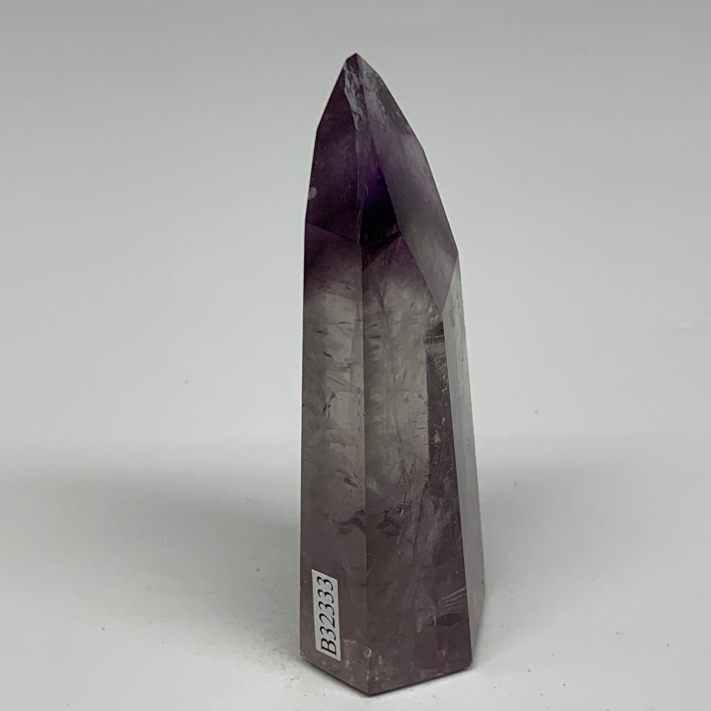 86.5g, 3.3"x1.3"x0.9", Natural Amethyst Tower Point Obelisk @Brazil, B32333