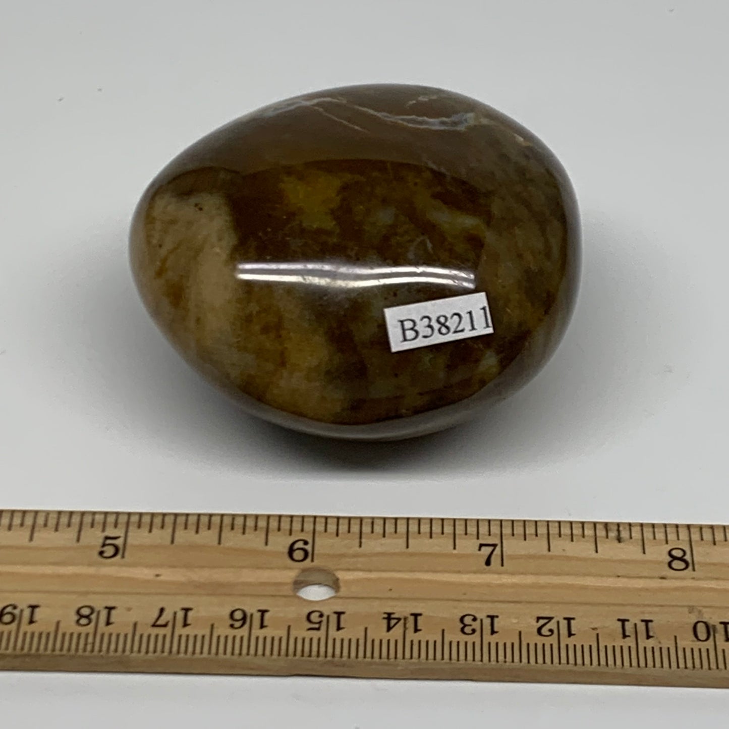 215.1g, 2.5"x2.3"x1.6" Natural Ocean Jasper Palm-Stone Orbicular Jasper, B38211