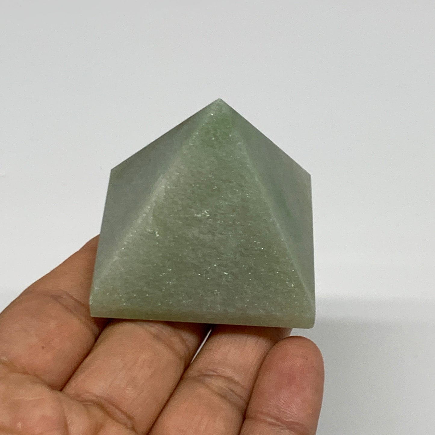 96.5g, 1.6"x1.8"x1.8", Green Aventurine Pyramid Gemstone,Healing Crystal, B30189