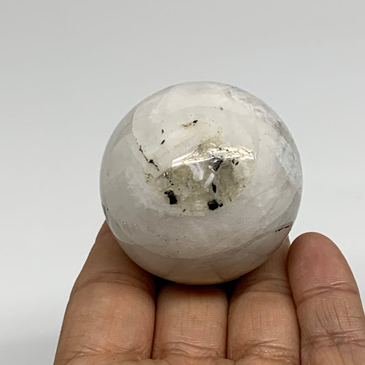 139.9g, 1.9"(47mm), Natural Rainbow Moonstone Sphere Ball Gemstone, B34356