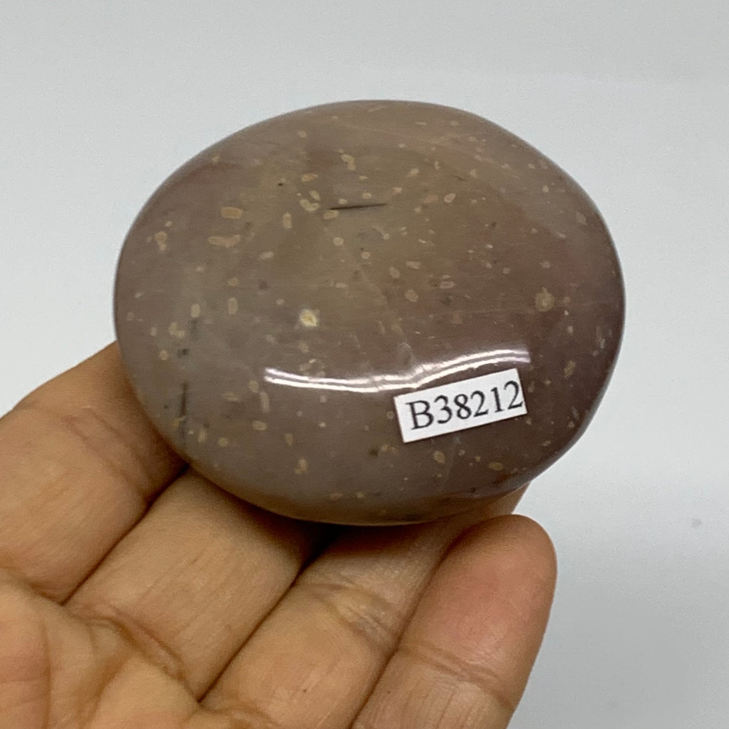 118.5g, 2.3"x2.1"x1.1" Natural Ocean Jasper Palm-Stone Orbicular Jasper, B38212