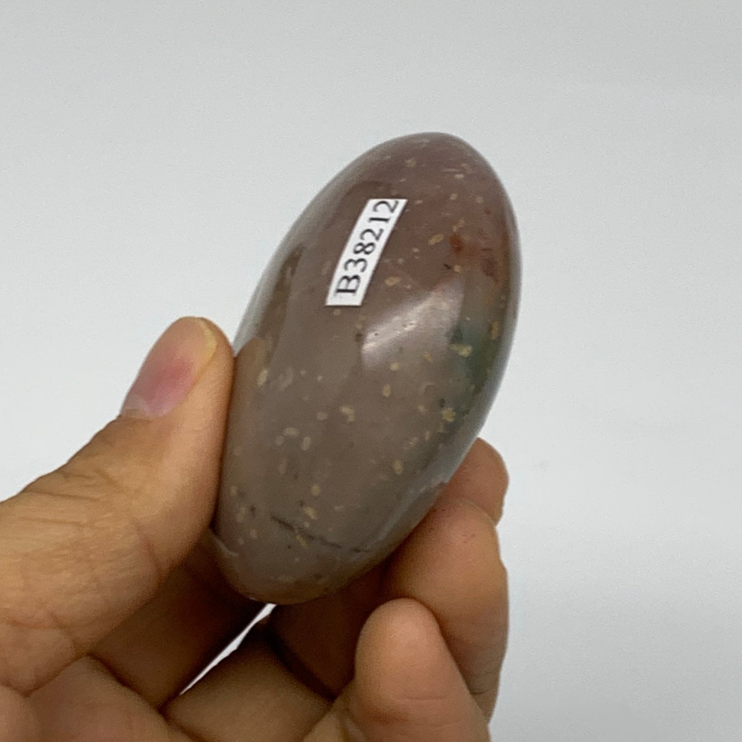 118.5g, 2.3"x2.1"x1.1" Natural Ocean Jasper Palm-Stone Orbicular Jasper, B38212