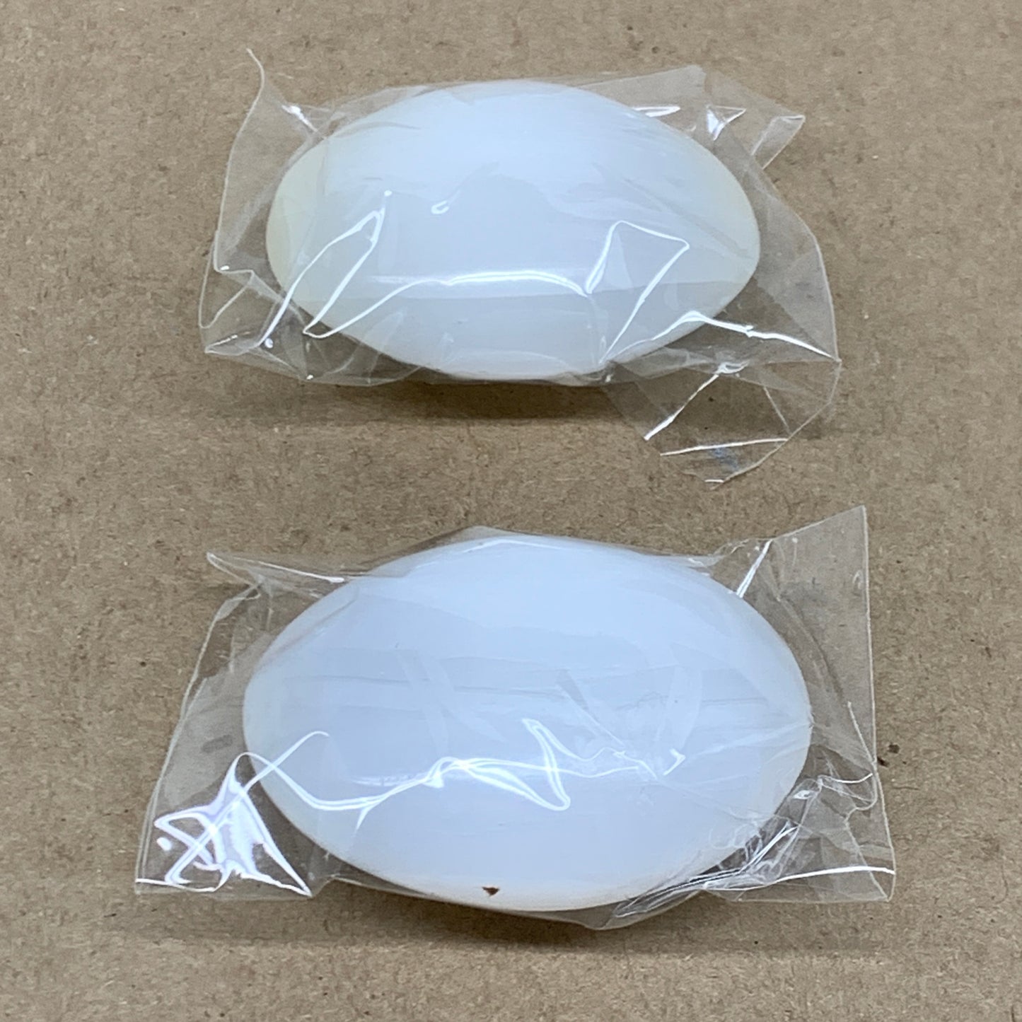 160g, 2.4"x1.8"x1", 2pcs, White Selenite Palmstone Crystal Pillow, B36870