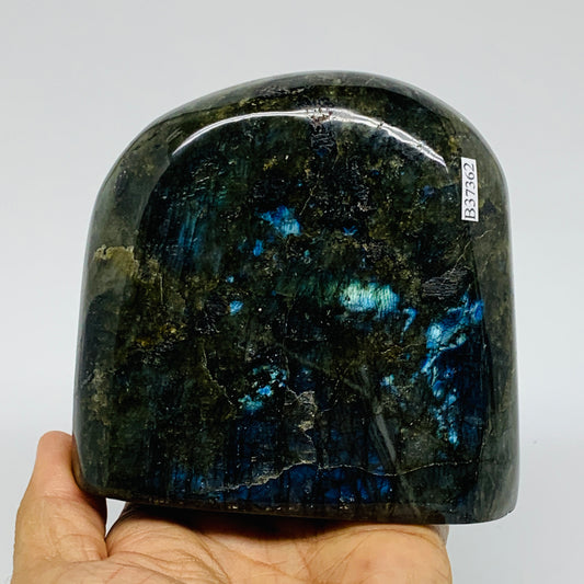 2 lbs, 3.9"x4.1"x1.8" Natural Labradorite Crystal Gemstones Freeform, B37362