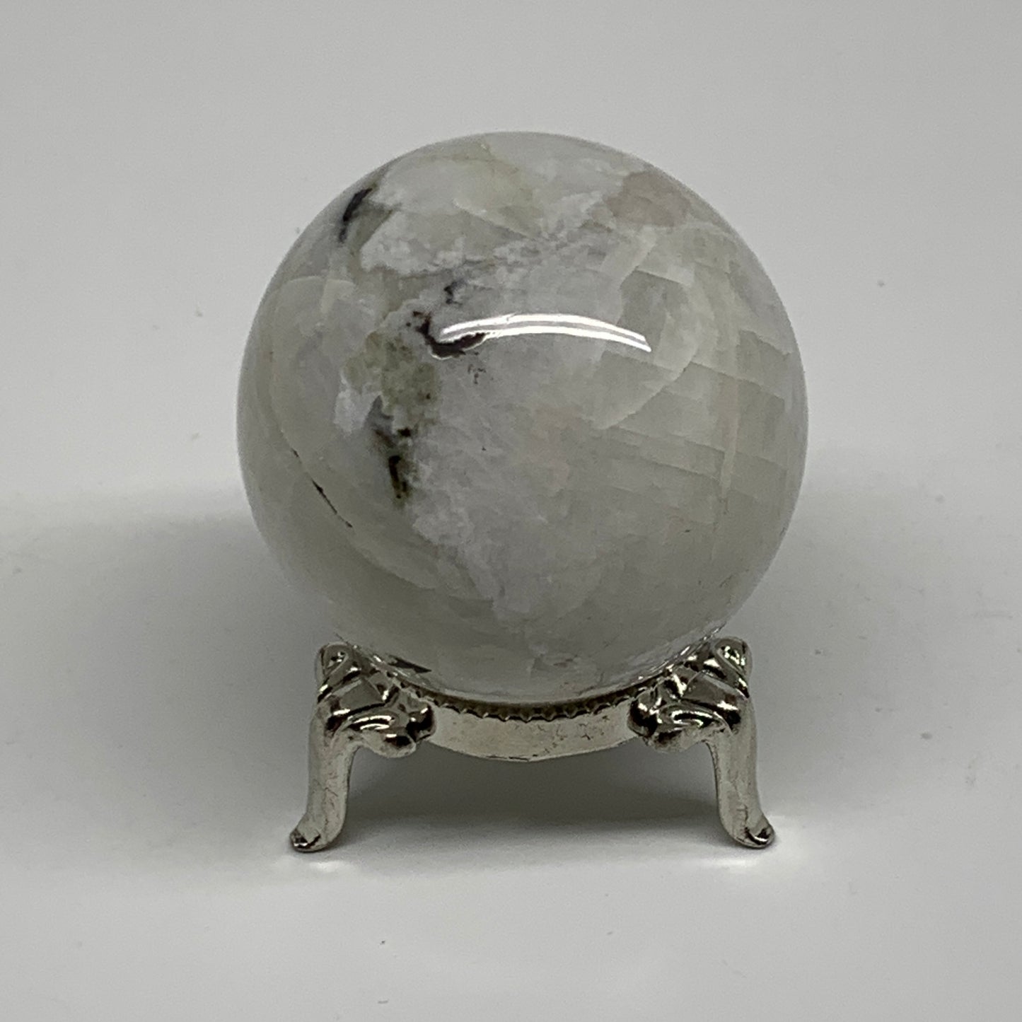 139.9g, 1.9"(47mm), Natural Rainbow Moonstone Sphere Ball Gemstone, B34356