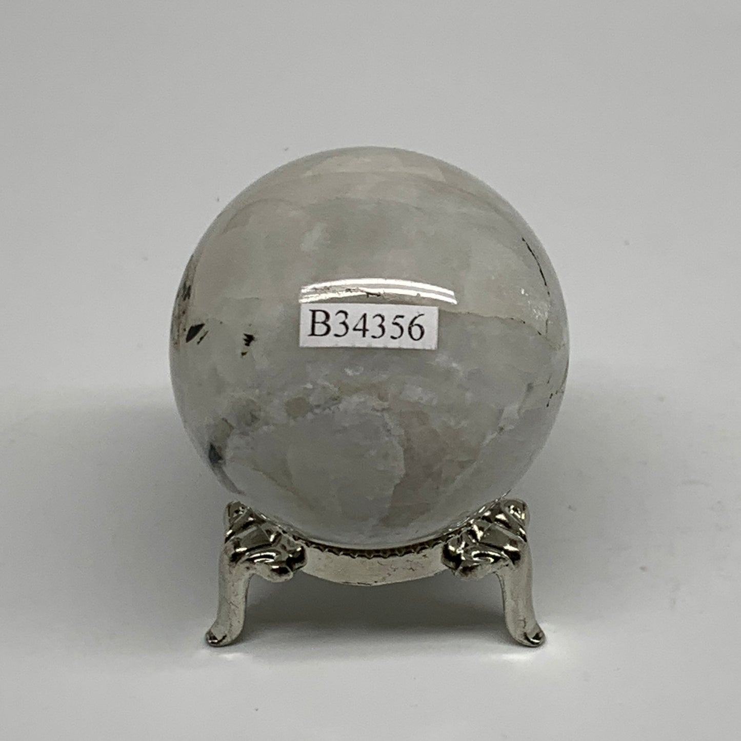 139.9g, 1.9"(47mm), Natural Rainbow Moonstone Sphere Ball Gemstone, B34356