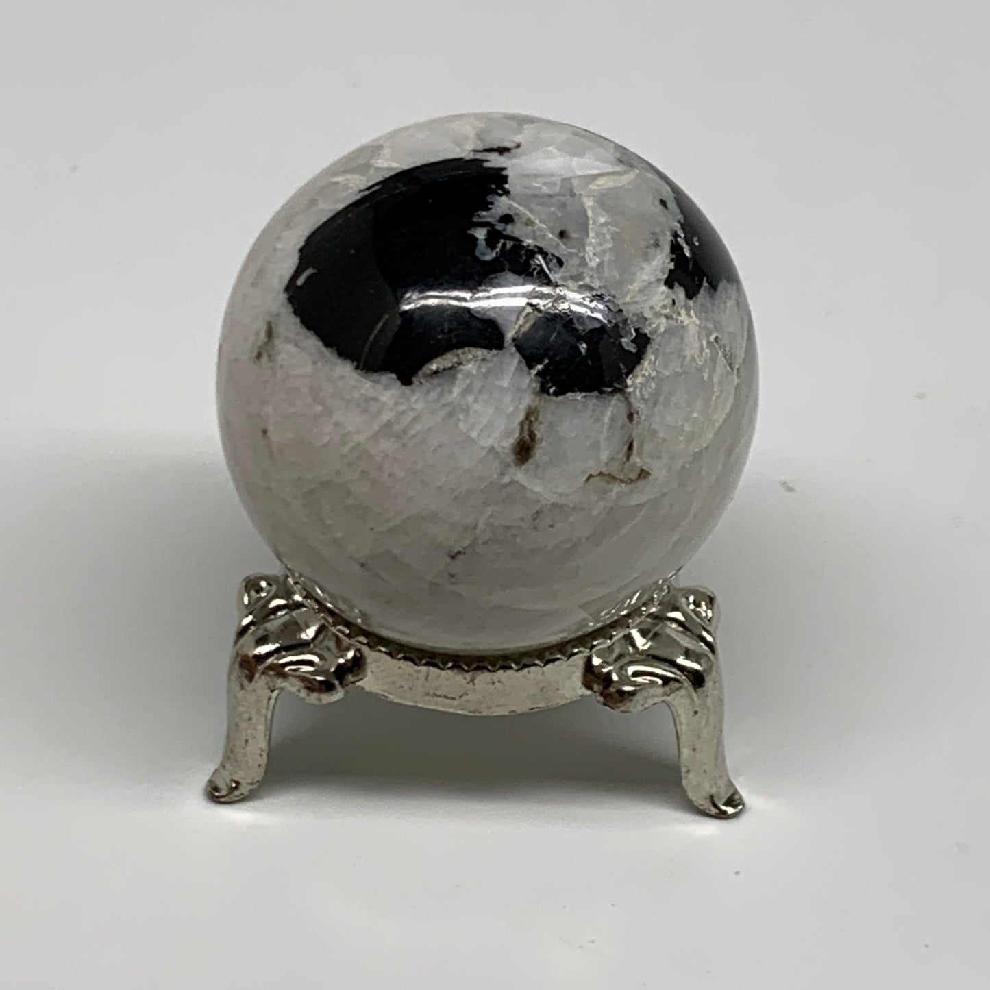 89.6g, 1.6"(40mm), Natural Rainbow Moonstone Sphere Ball Gemstone, B35144