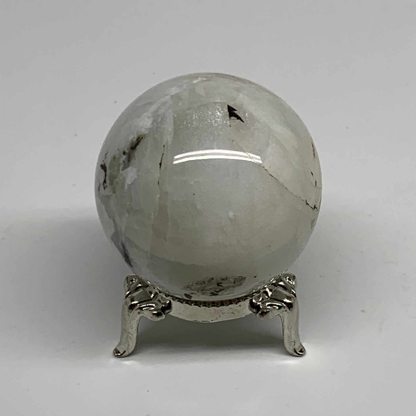 139.9g, 1.9"(47mm), Natural Rainbow Moonstone Sphere Ball Gemstone, B34356