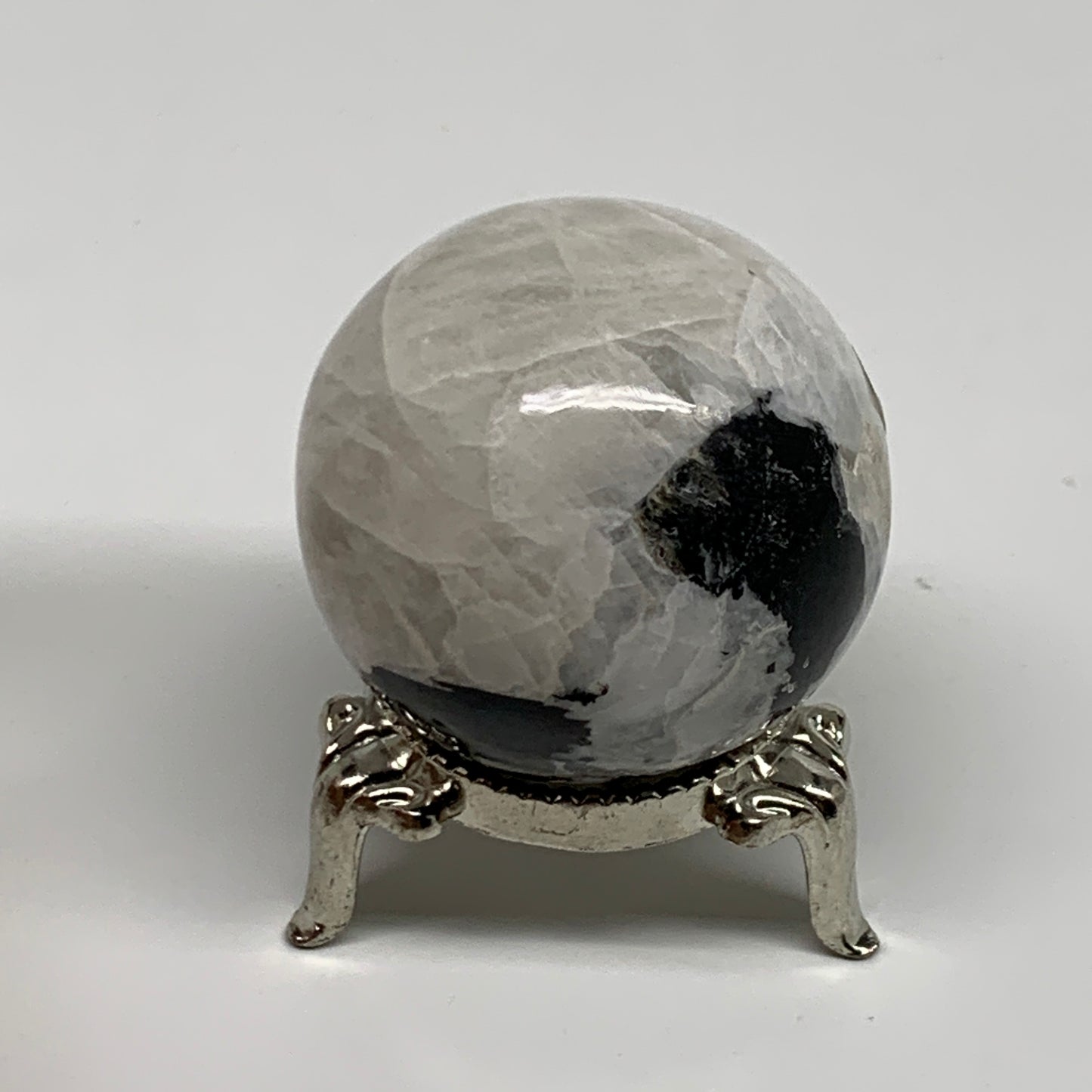 89.6g, 1.6"(40mm), Natural Rainbow Moonstone Sphere Ball Gemstone, B35144