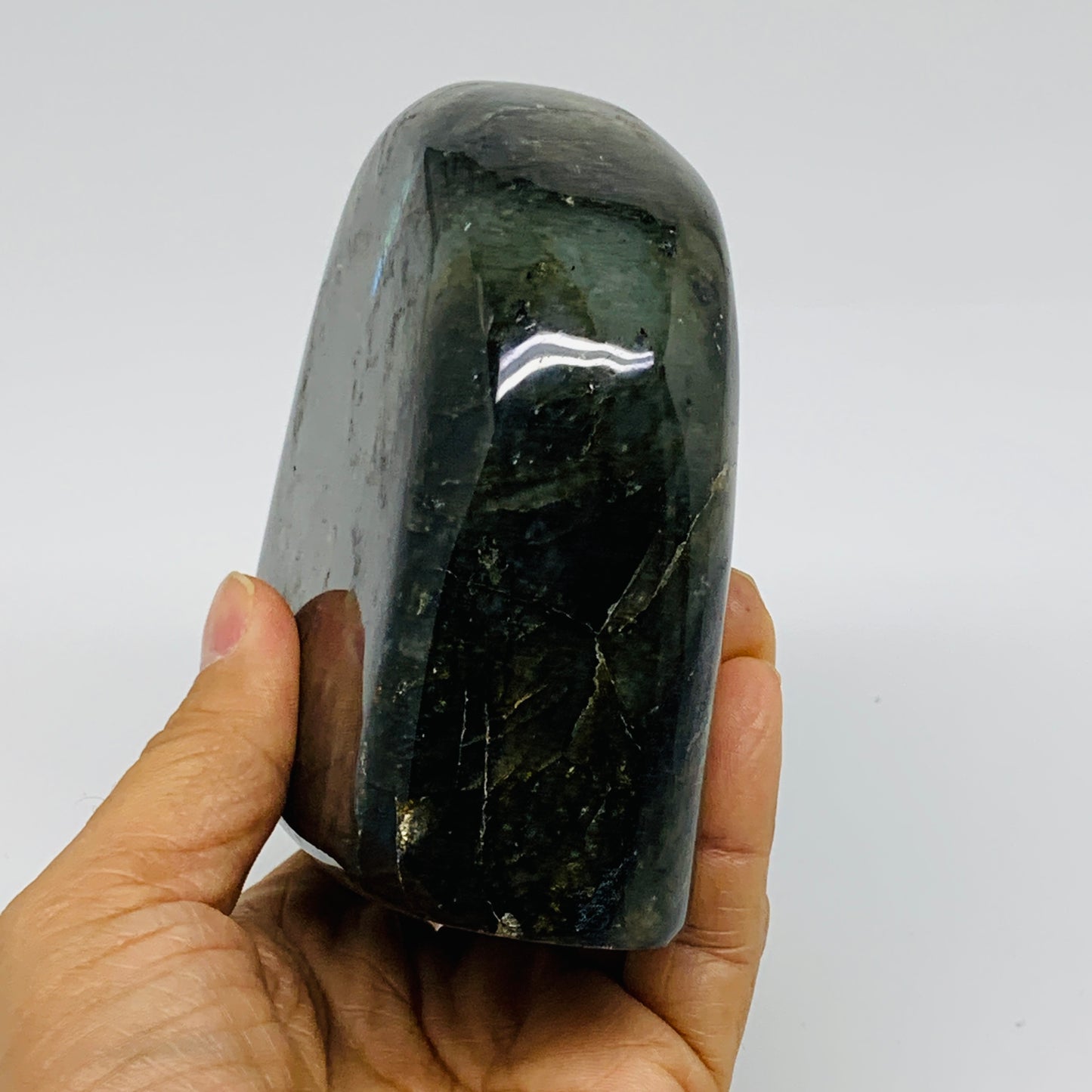 2 lbs, 3.9"x4.1"x1.8" Natural Labradorite Crystal Gemstones Freeform, B37362