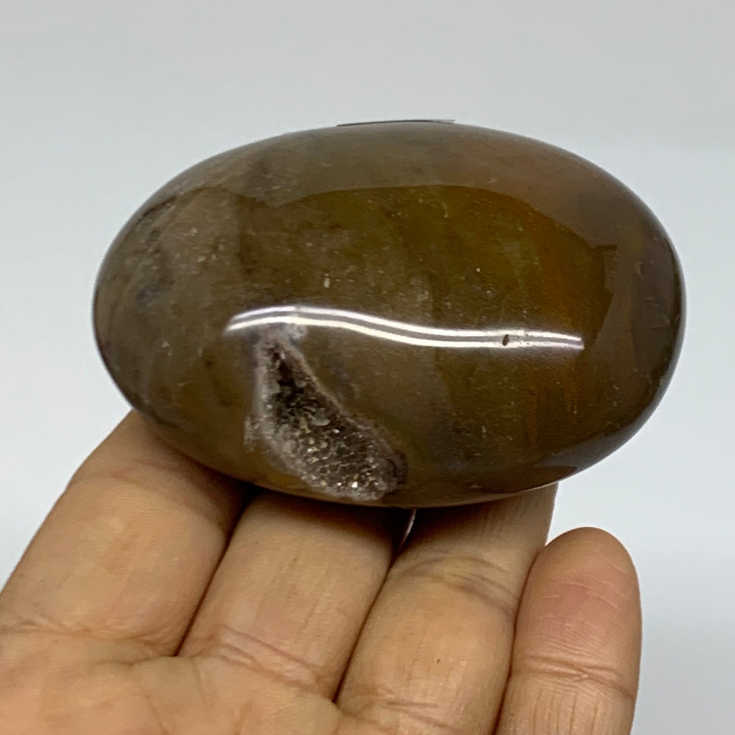 161.2g, 2.7"x2.1"x1.2" Natural Ocean Jasper Palm-Stone Orbicular Jasper, B38213