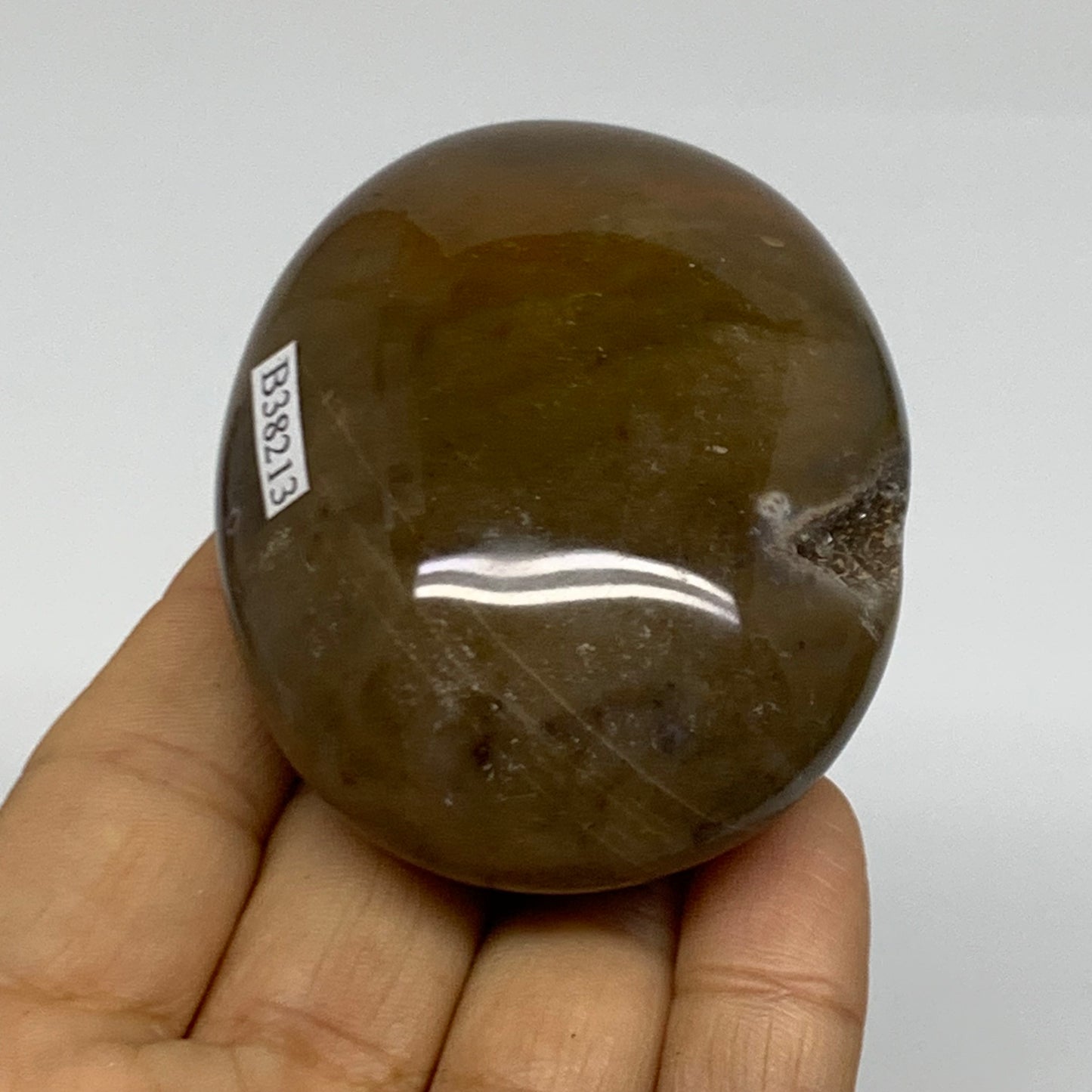 161.2g, 2.7"x2.1"x1.2" Natural Ocean Jasper Palm-Stone Orbicular Jasper, B38213