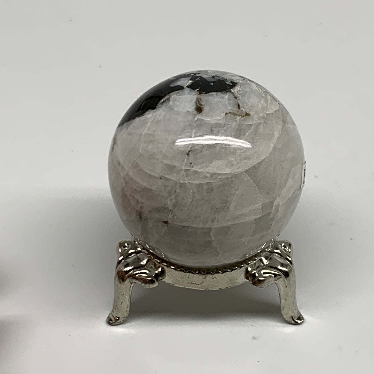 89.6g, 1.6"(40mm), Natural Rainbow Moonstone Sphere Ball Gemstone, B35144