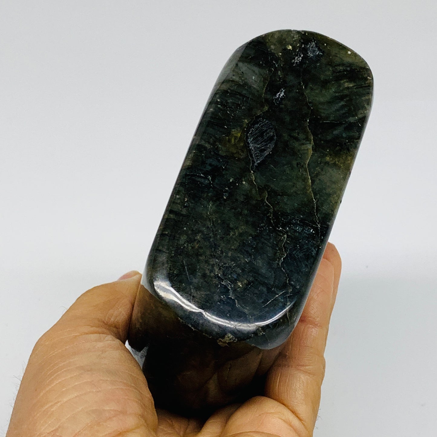 2 lbs, 3.9"x4.1"x1.8" Natural Labradorite Crystal Gemstones Freeform, B37362