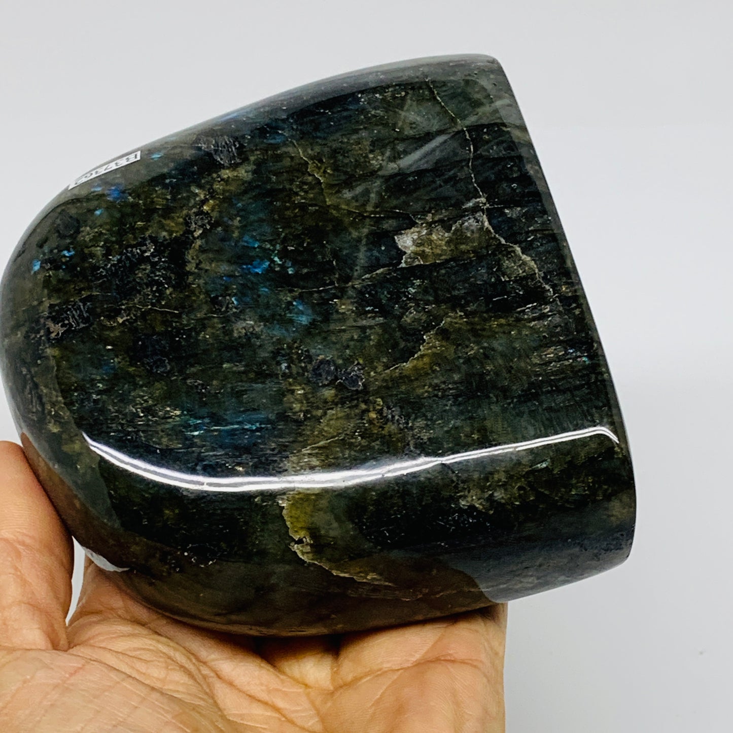 2 lbs, 3.9"x4.1"x1.8" Natural Labradorite Crystal Gemstones Freeform, B37362