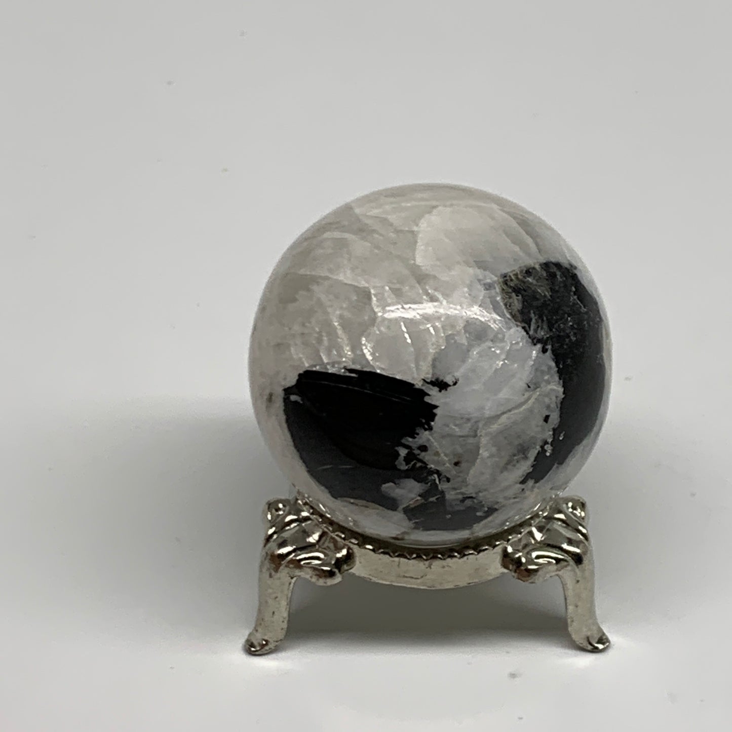 89.6g, 1.6"(40mm), Natural Rainbow Moonstone Sphere Ball Gemstone, B35144