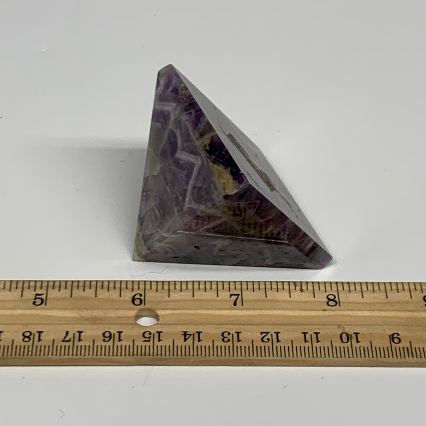 112.7g, 1.6"x2"x1.9", Natural Amethyst Pyramid Crystal Gemstone @Brazil, B30190