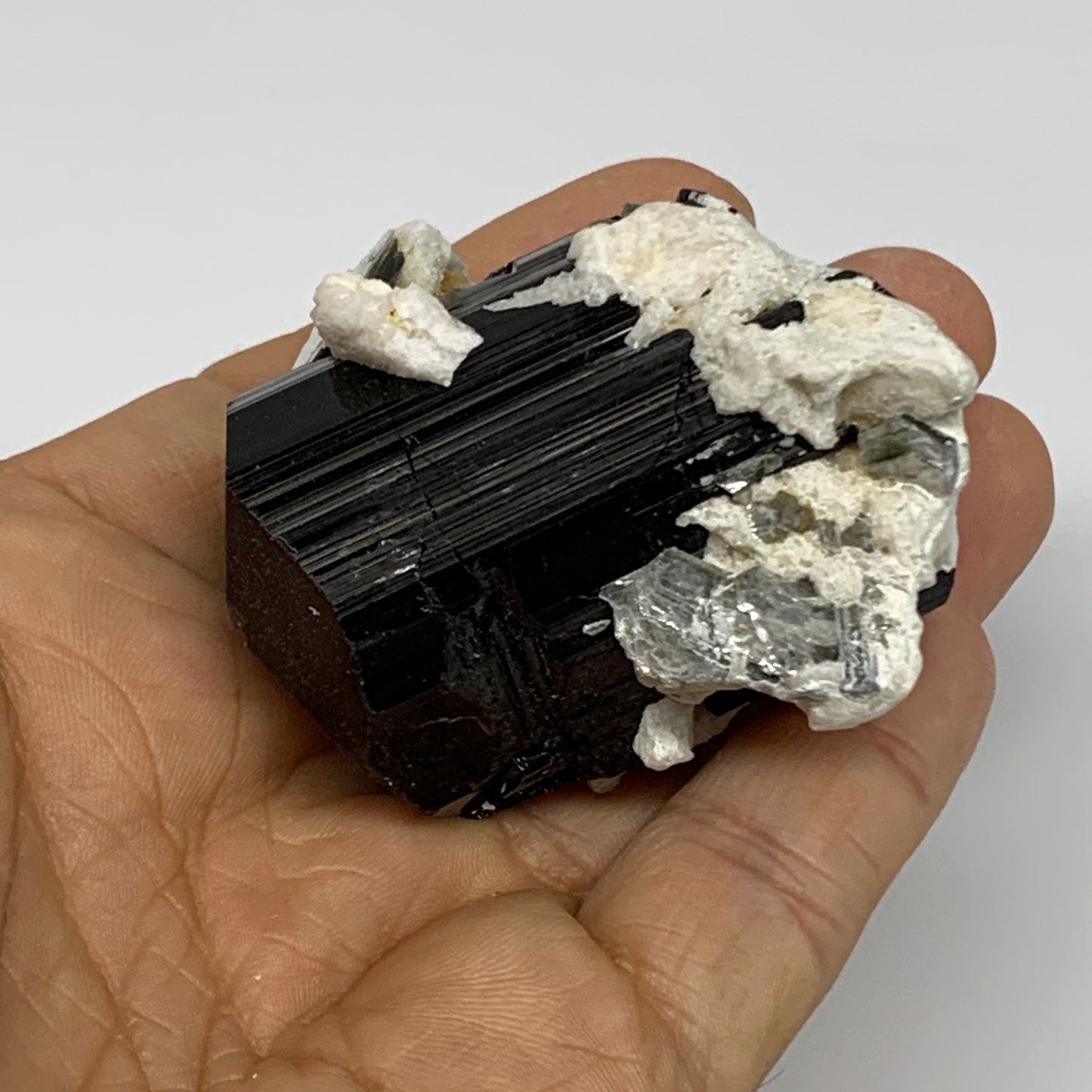 116.9g, 1.9"x1.4"x2", Black Tourmaline Phosphorus Mineral Specimen, B33722