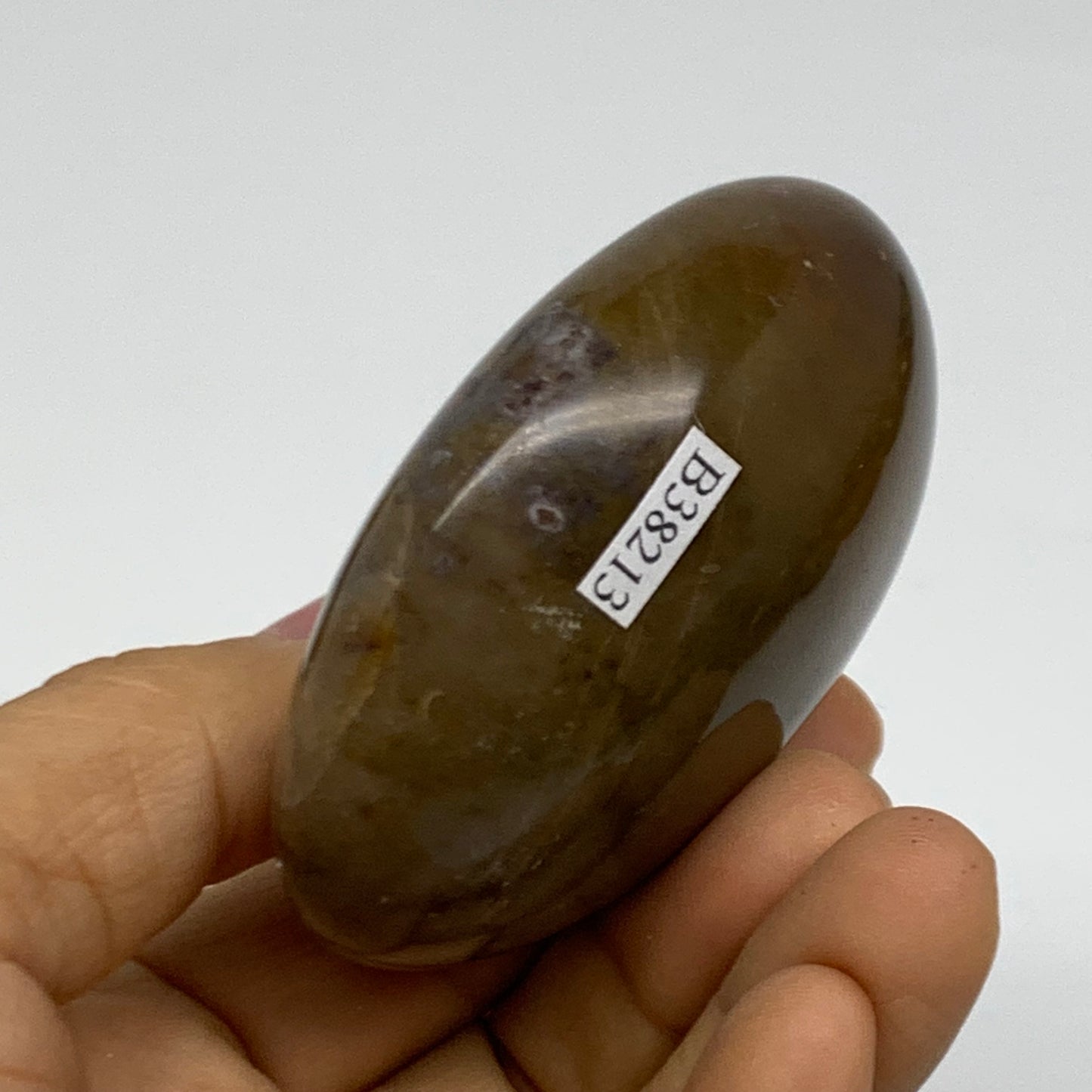 161.2g, 2.7"x2.1"x1.2" Natural Ocean Jasper Palm-Stone Orbicular Jasper, B38213