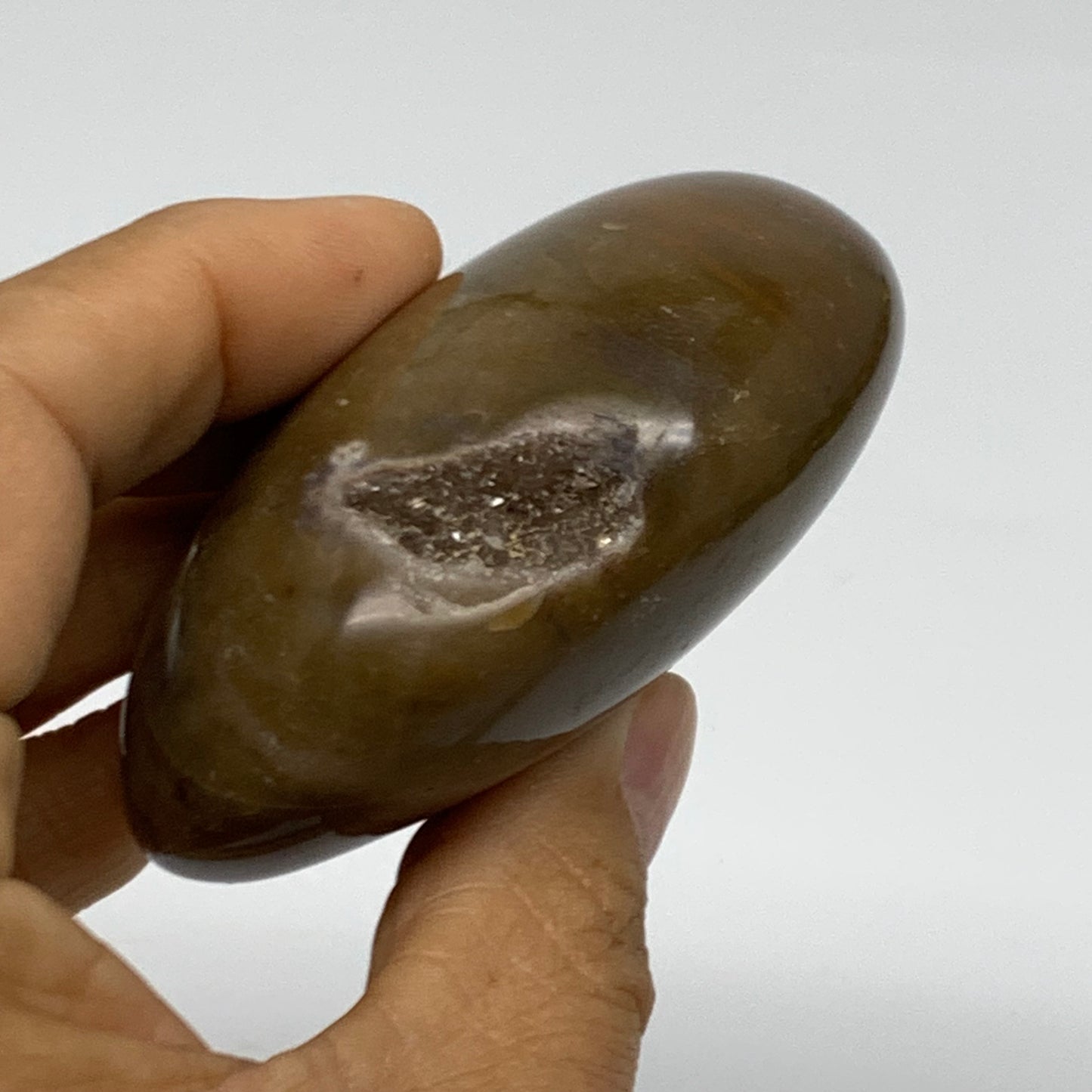 161.2g, 2.7"x2.1"x1.2" Natural Ocean Jasper Palm-Stone Orbicular Jasper, B38213