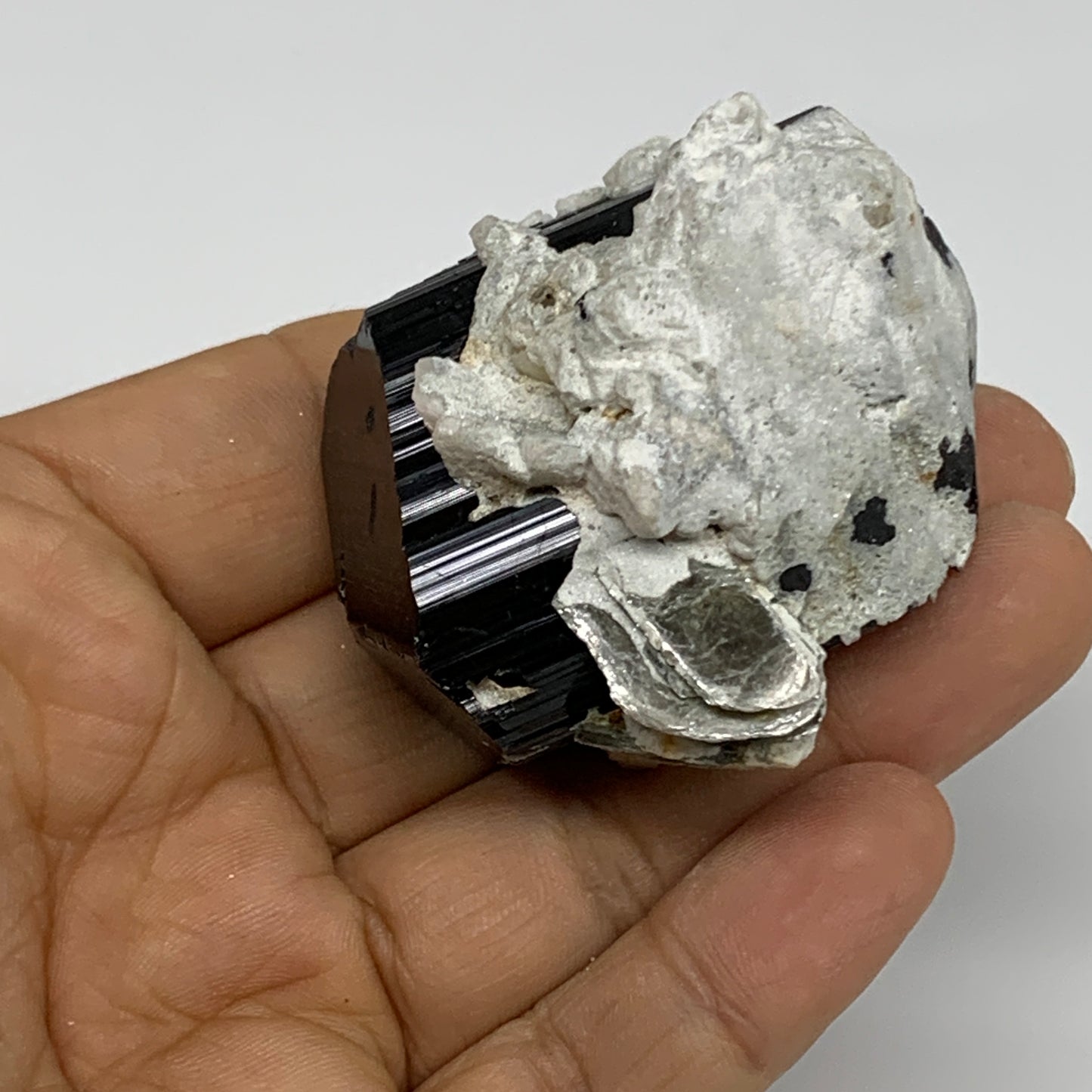 116.9g, 1.9"x1.4"x2", Black Tourmaline Phosphorus Mineral Specimen, B33722