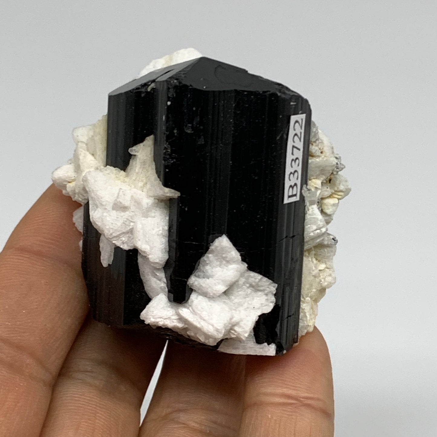 116.9g, 1.9"x1.4"x2", Black Tourmaline Phosphorus Mineral Specimen, B33722