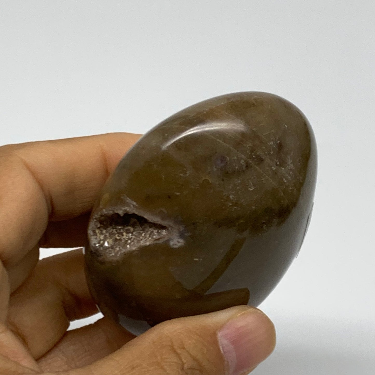 161.2g, 2.7"x2.1"x1.2" Natural Ocean Jasper Palm-Stone Orbicular Jasper, B38213