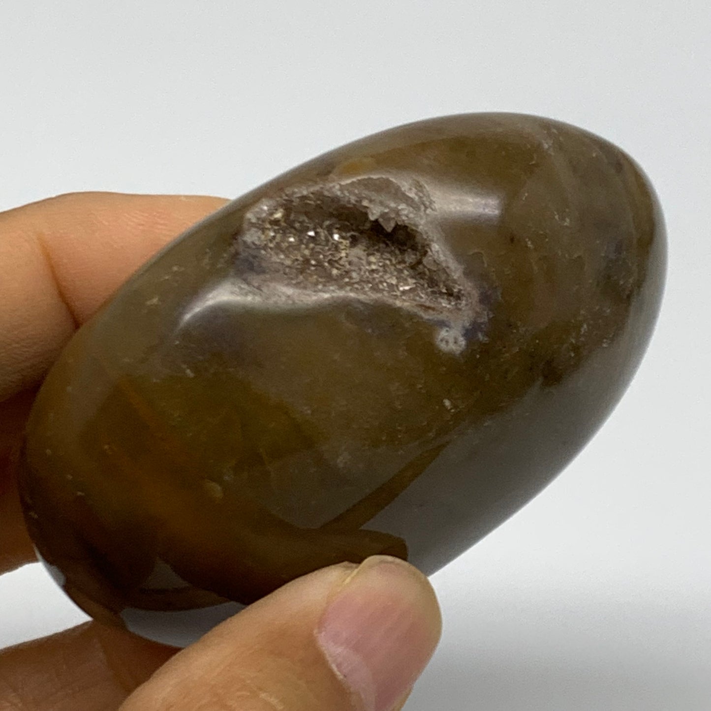 161.2g, 2.7"x2.1"x1.2" Natural Ocean Jasper Palm-Stone Orbicular Jasper, B38213