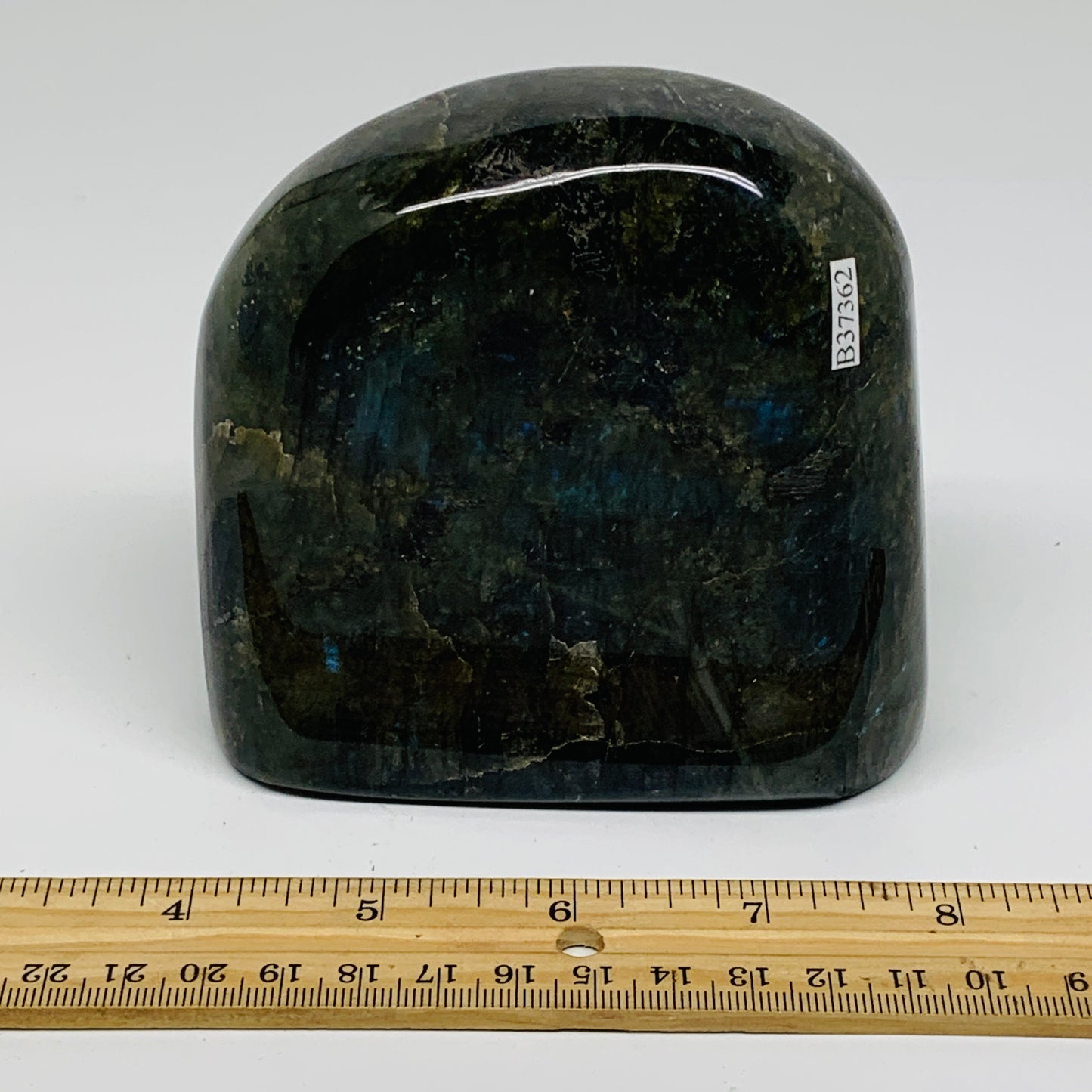 2 lbs, 3.9"x4.1"x1.8" Natural Labradorite Crystal Gemstones Freeform, B37362