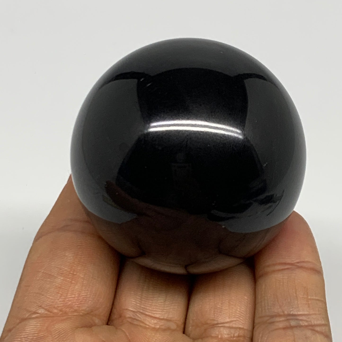 194.5g, 2"(50mm), Natural Black Jasper Sphere Ball Gemstone @India, B27904