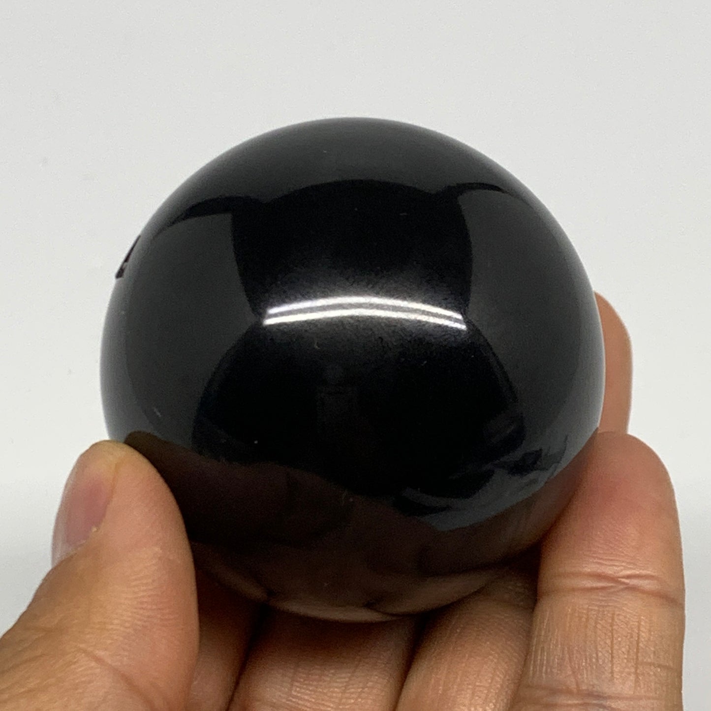 194.5g, 2"(50mm), Natural Black Jasper Sphere Ball Gemstone @India, B27904