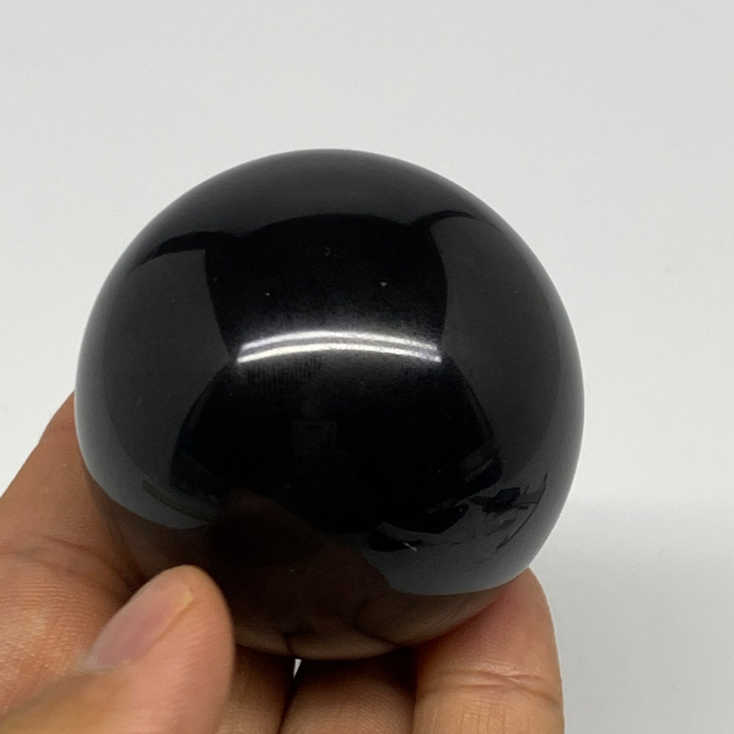 194.5g, 2"(50mm), Natural Black Jasper Sphere Ball Gemstone @India, B27904
