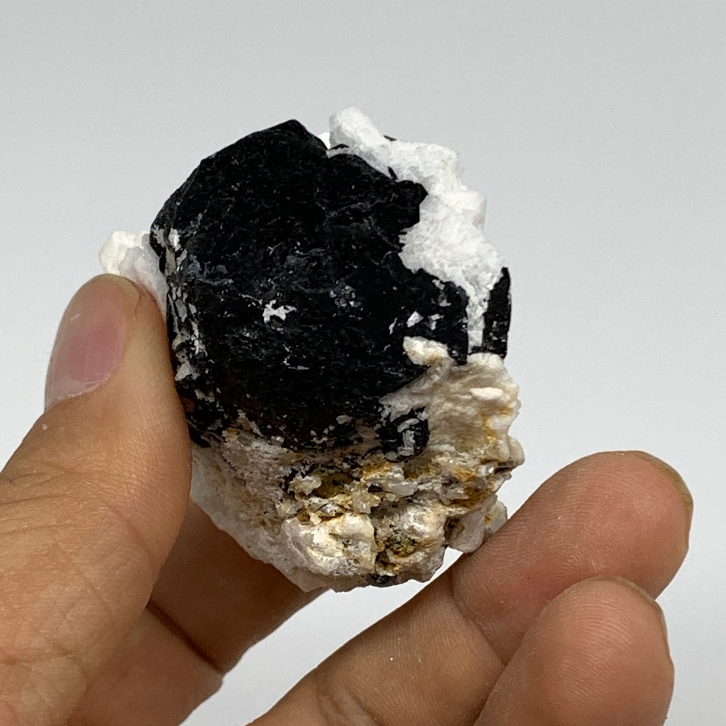 116.9g, 1.9"x1.4"x2", Black Tourmaline Phosphorus Mineral Specimen, B33722