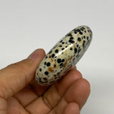 76.3g, 2.2"x1.8"x0.8", Natural Dalmatian Jasper Palm-Stone @India, B29451