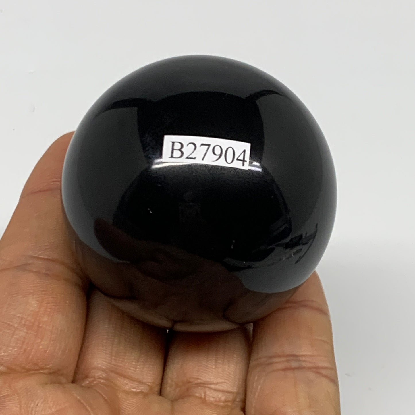 194.5g, 2"(50mm), Natural Black Jasper Sphere Ball Gemstone @India, B27904