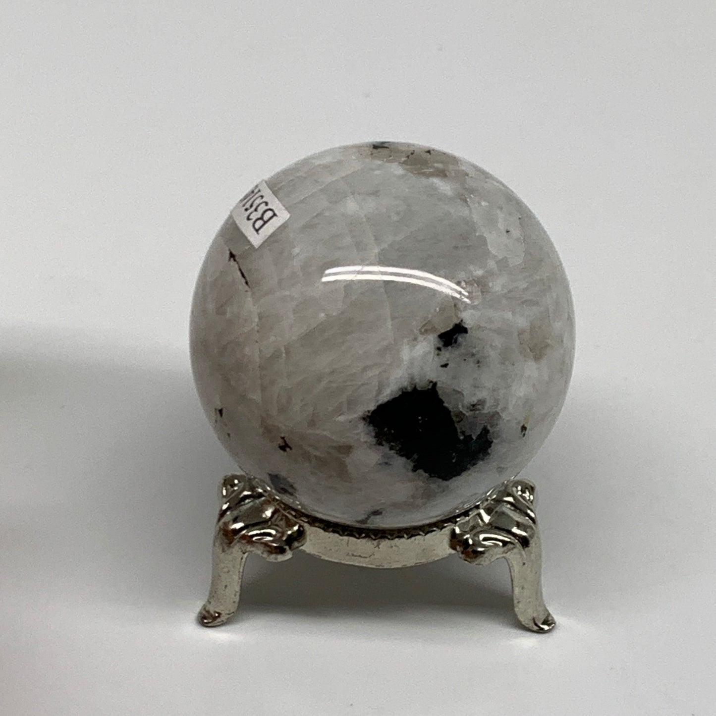 113.2g, 1.7"(43mm), Natural Rainbow Moonstone Sphere Ball Gemstone, B35145